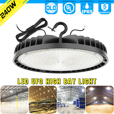 240W UFO LED High Bay Light Dimmable Commercial Warehouse Led Shop Lights 5000K