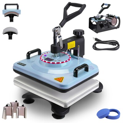 8IN1 Upgraded T-Shirt Heat Press 12''x15'' Transfer Machine Sublimation Swing Away