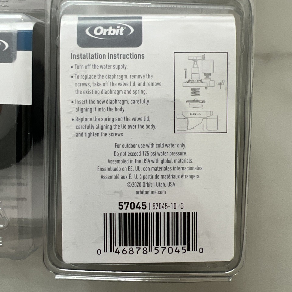 Orbit® Valve Diaphragm Replacement Kit for 5710057105 (NEW) set of 4 eBay