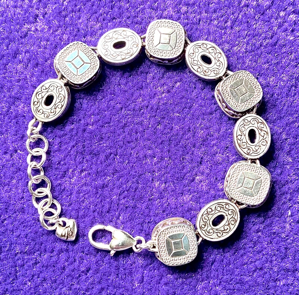 BRIGHTON VENUS RISING PINK SWAROVSKI CRYST SLVR FULL-STONE BRACELET VG+✨VTG✨HTF - Изображение 3 из 4