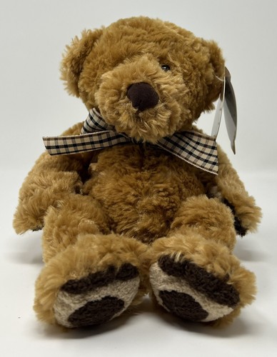 First & Main Newton Teddy Bear Plush Stuffed Animal Soft Toy Plaid Bow 2002 8” - Picture 2 of 10