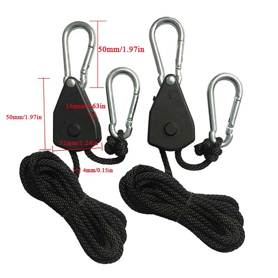 Adjustable Rope Hanger, Heavy Duty Ratchet Tie down Strap US *⇓ - Image 3 of 4