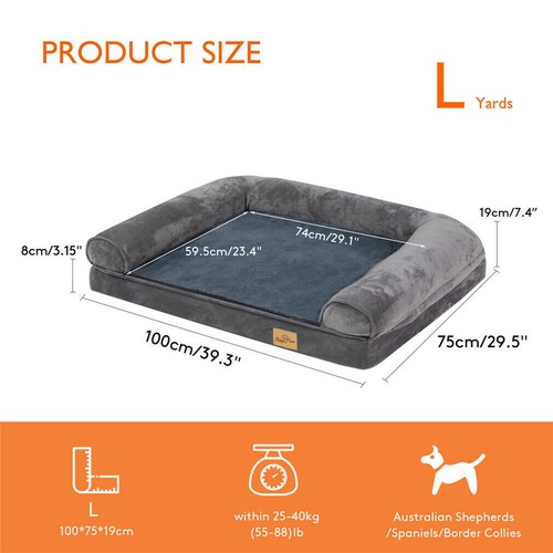 M-XXL Waterproof Orthopedic Dog Bed Bolstered Dog Cushion Arthritis Pain Relief - Picture 13 of 19