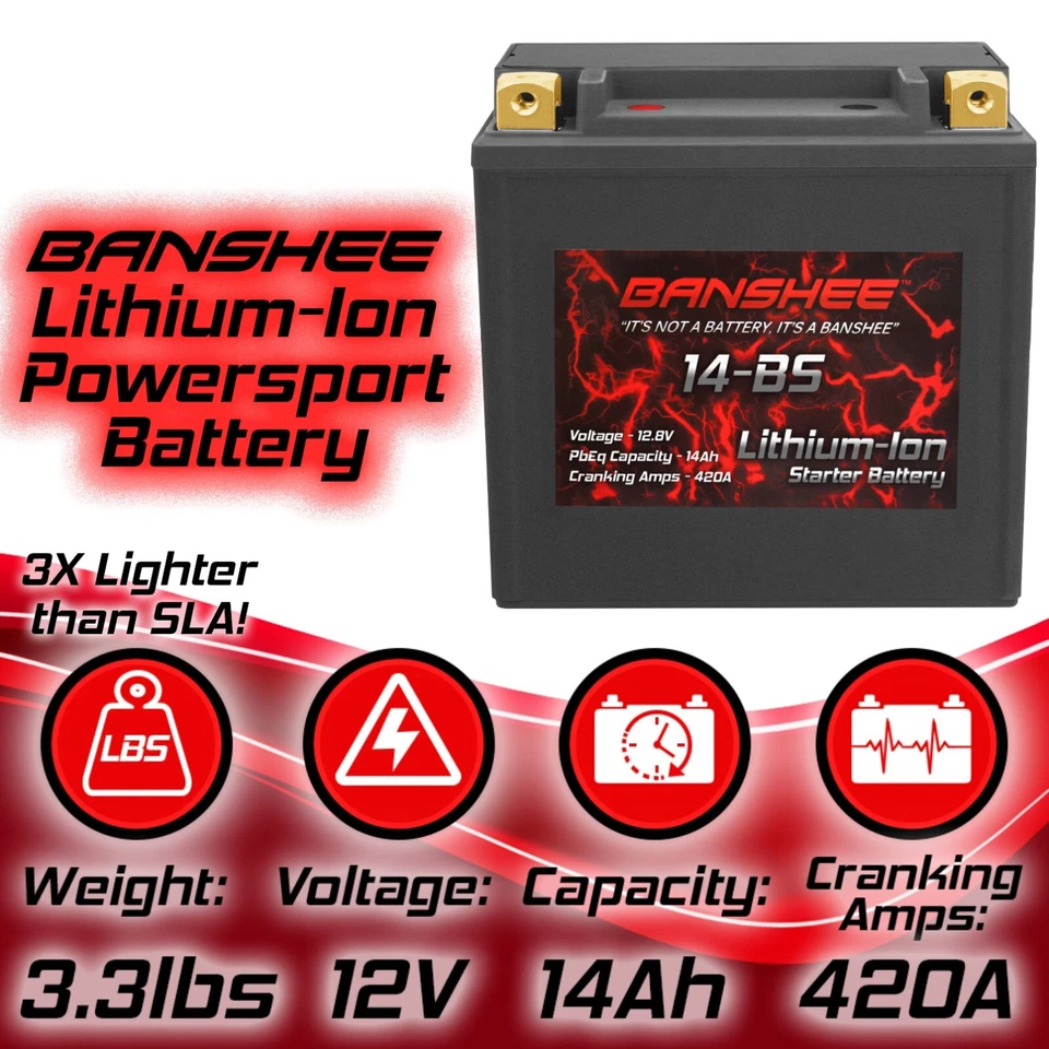 Batería Banshee YTX14-BS Lifepo4 para BMW K1200R 12V 380CA Foto 4 de 4