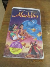 Disney ALADDIN VHS Clásico Diamante Negro Vintage Cinta SELLADA