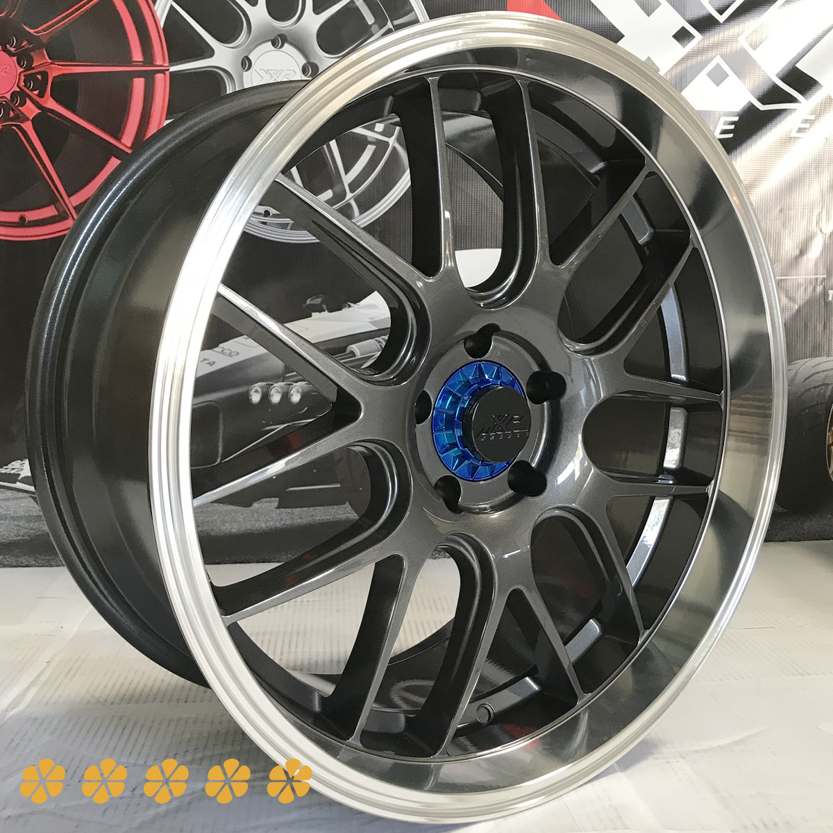 XXR Wheels Center Lock Looks Caps Blue 31XR85A-BBL 527D 530D 527F ...