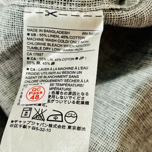Banana Republic camicia uomo casual grigia manica lunga lino bottoni slim fit - Foto 12 di 12