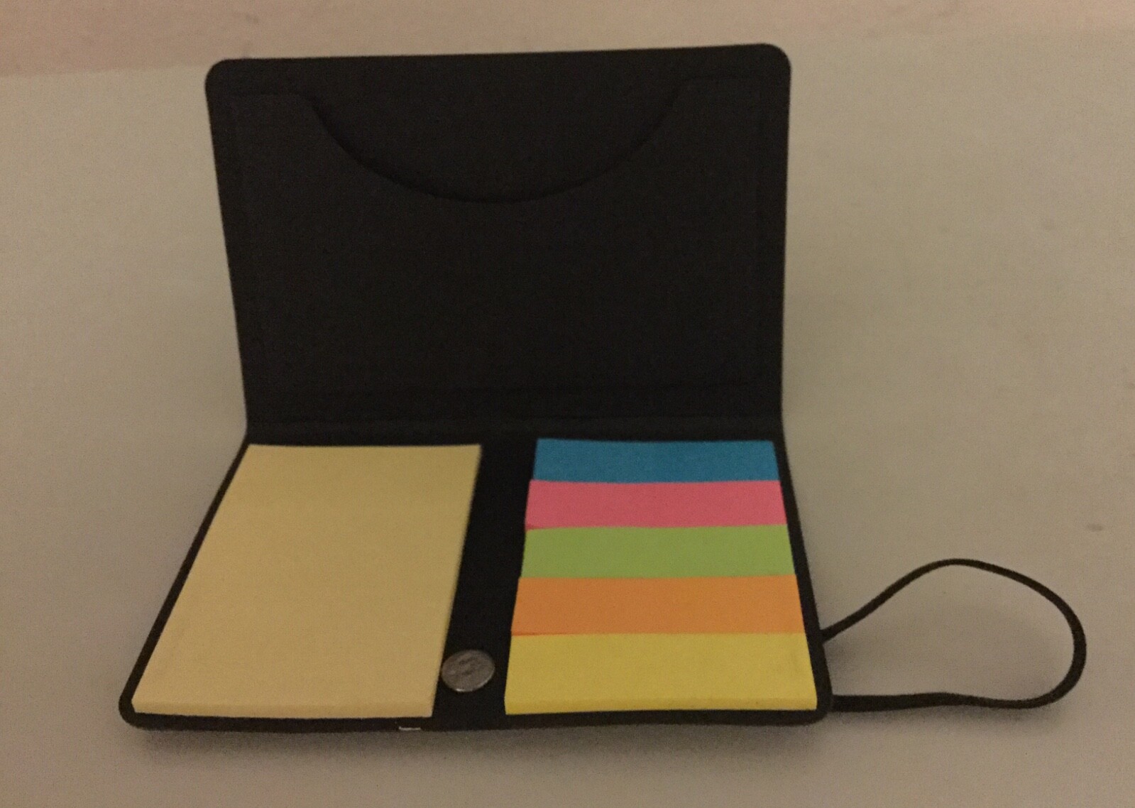 NEW Pocket Business Card Holder with Sticky Notes Elastic Closure-image