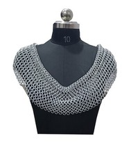 Aluminium Chainmail Scarf Handmade Viking Armor Round Neck Stylish for LARP