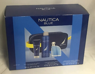 Nautica Blue Men's Dopp Kit Gift Set With Travel Toiletry Zipper