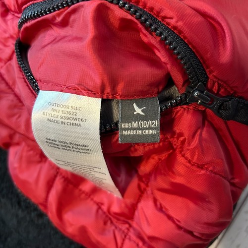 Eddie Bauer Reversible Hooded Winter Puffer Jacket Red Black Kids Medium 10/12 - Picture 11 of 11
