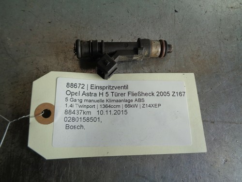 Einspritzventil Opel Astra H 0280158501 1.4i Twinport 66kW Z14XEP 88672