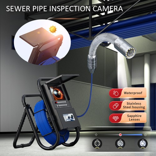 7"Screen DVR 16G Sewer Pipe Inspection Camera Meter Counter 50M 23mm Camera Head - 第 2/12 張圖片