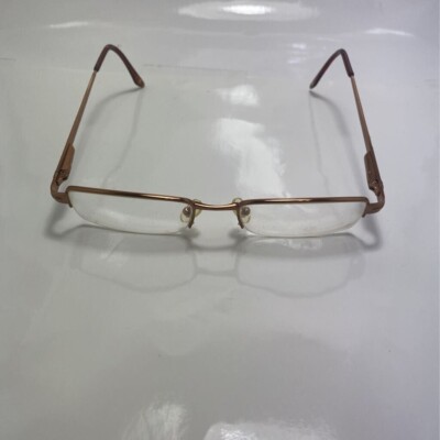 Capri Optics Mens VP110 Half Rim Rectangle Eyeglasses Coffee Brown 51[]18-145