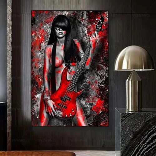 Abstract Red Sexy Women Canvas Painting Canvas Wall Art Home Decor Canvas Mural - Picture 1 of 2