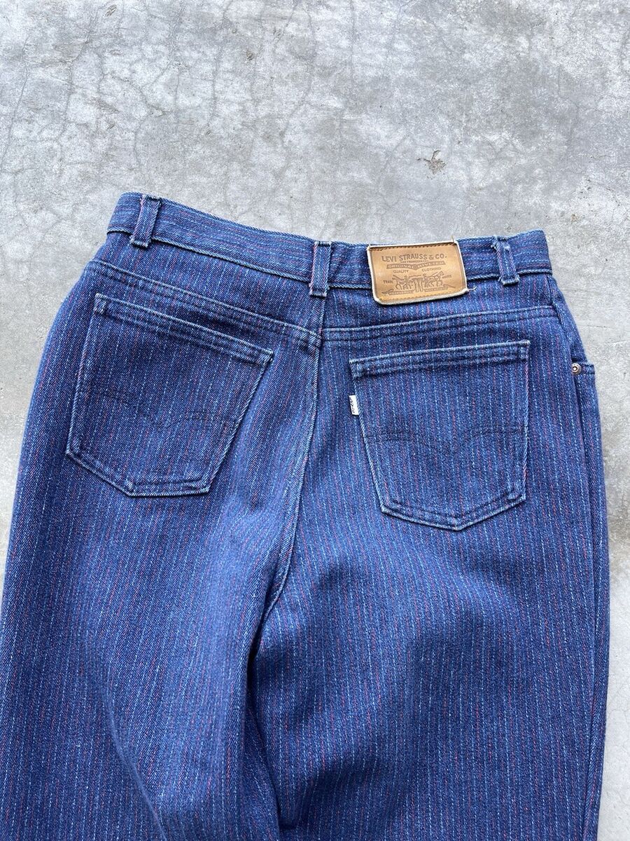 Vintage Levi's White Tab Western Pinstripe Denim Jeans 16 Vintage Levi's White Tab Western Pinstripe Denim Jeans 16