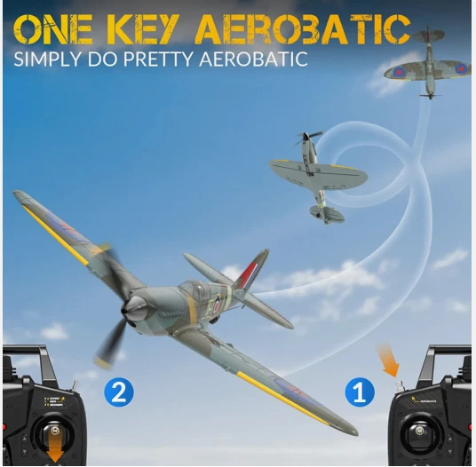 ✈️ RC Flugzeug Spitfire Style 2.4GHz 4-Kanal Stabilisierungssystem 🎮 Kunstflug - Bild 4 von 4