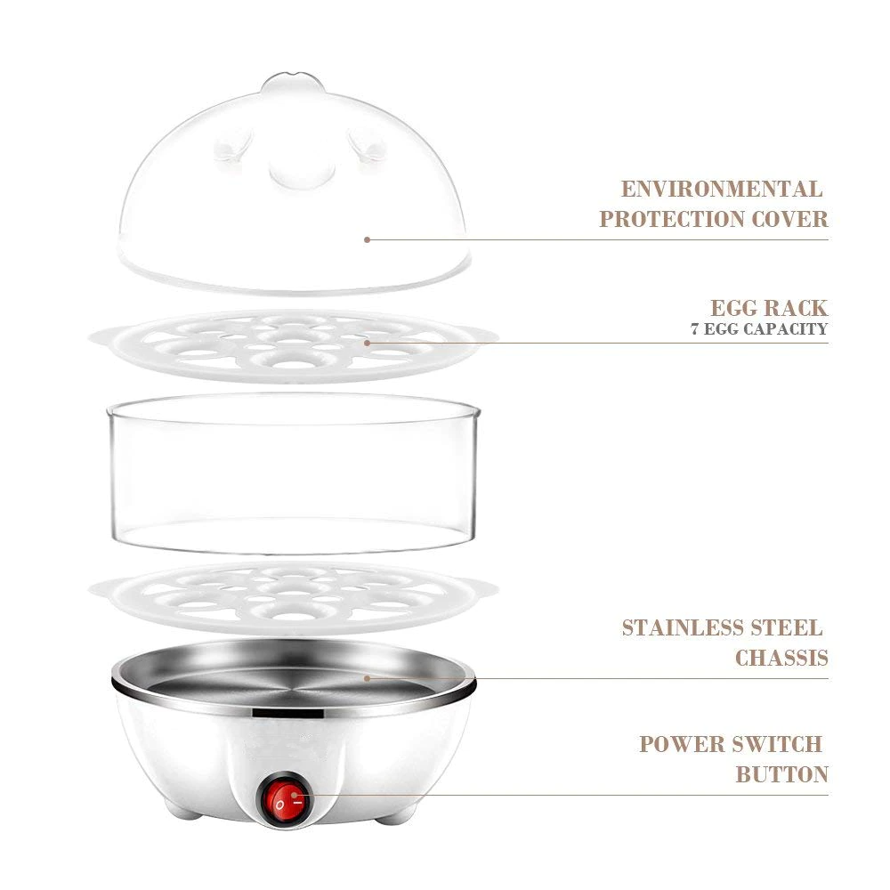 Electric Egg Cooker with Fast Boiling & Dual Egg Lifters for Perfect Hard or Soft Boiled Eggs  