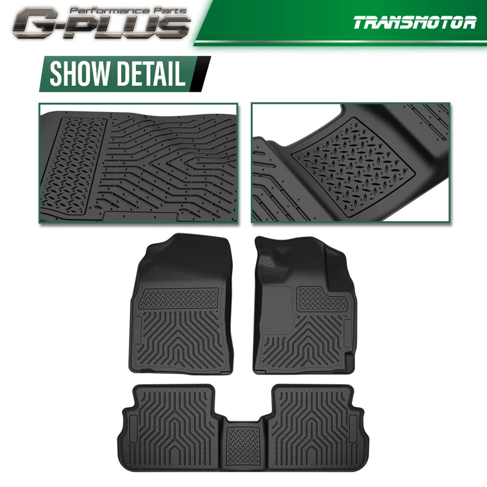 Fit 09-13 Toyota Corolla/Matrix 09-10 Pontiac Vibe TPE All Weather Floor Mats - Image 4 of 4