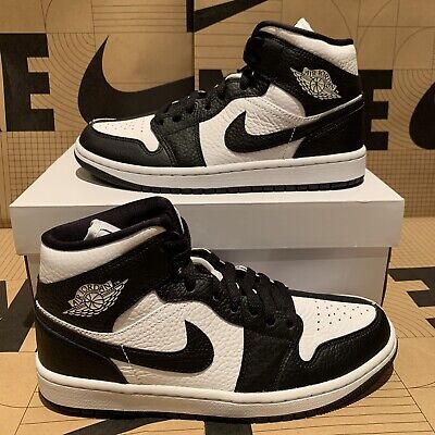 Nike Air Jordan 1 Mid Homage Black White Split Women's Size Nike Air Jordan 1 Mid Homage Black White Split Women's Size