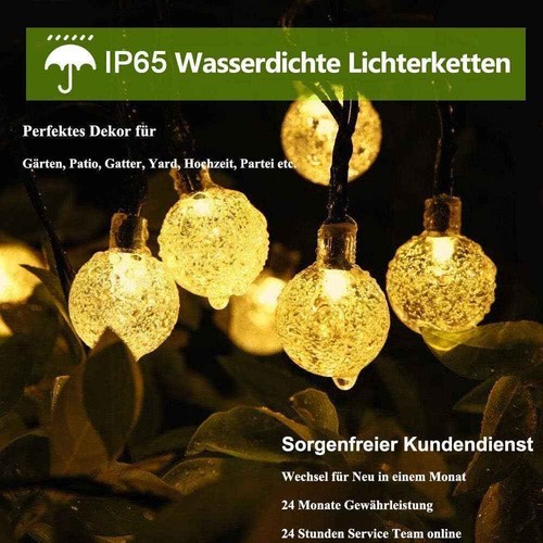 60 LED Solar String Lights 36ft/11m Warm White Fairy Lights for Outdoor & Indoor - Picture 2 of 12