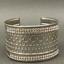 Silver-tone Rhinestones Women's Fashion Cuff Bracelet