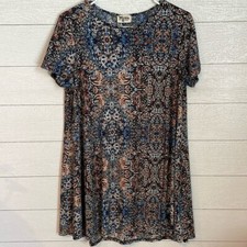 Show Me Your Mumu Womens short sleeve colorful T-shirt  dress size S 100% Cotton