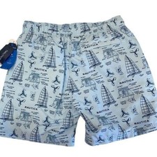 Nautica Swim Shorts Szs Small  XL Sustainably Crafted 6" Printed Sailboats