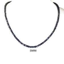 Certified 5mm Natural Black Diamond Necklace for Wedding Gift 925 Silver 20 Inch