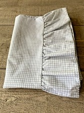 Vintage Wamsutta Pillowcase Blue Gingham Checked Ruffle Edge