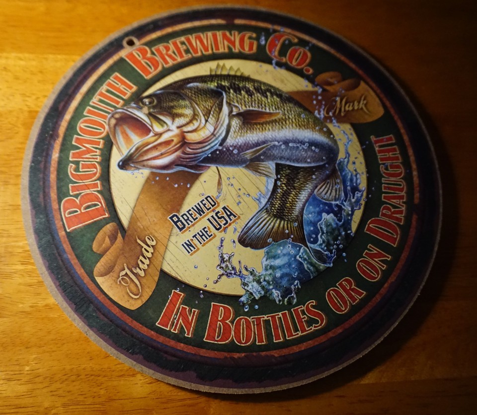 Bass Fishing Lodge Bar Sign – Fisherman Cabin Home Decor Rustic Brewery ...