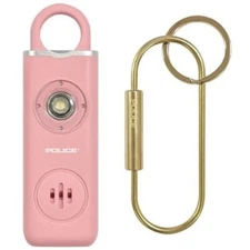 POLICE Personal Alarm Keychain   Emergency Siren Safety Alarm Flashlight Pink
