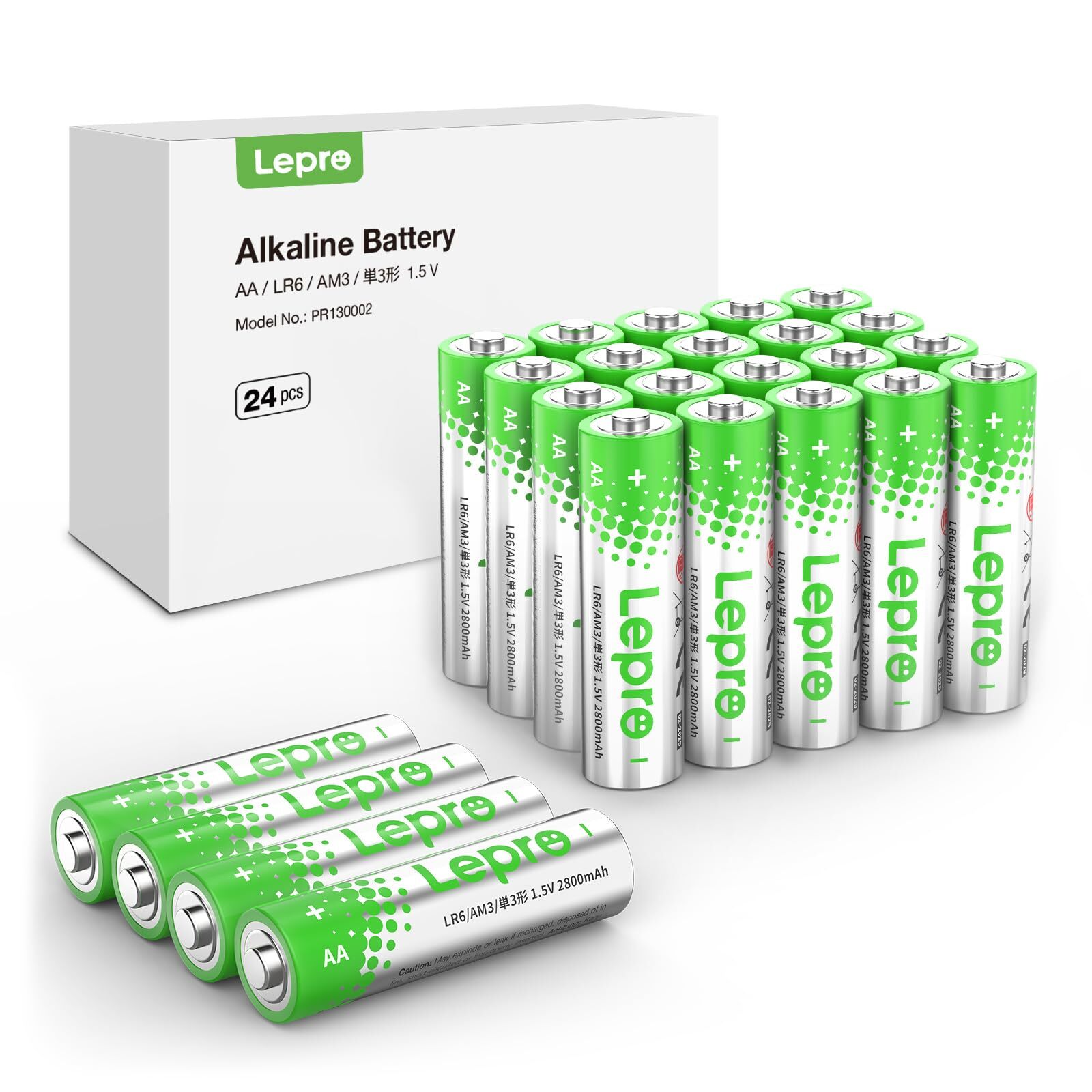 AA Batteries 24 Pack, Double A Batteries with 2800mAh Max Long-Lasting, 1.5V ...
