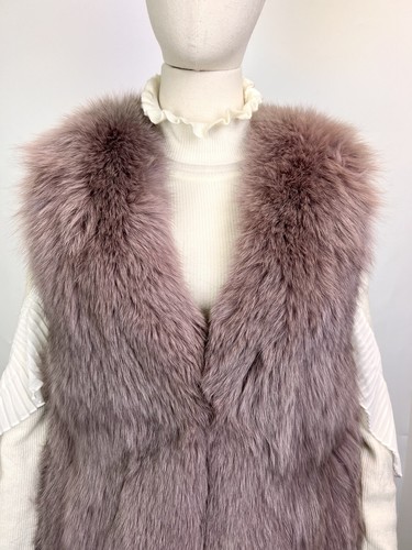 New Women's Genuine Fox Fur Vest Size XXS-S Bust 35.5'' - 37.5'' - Picture 5 of 20