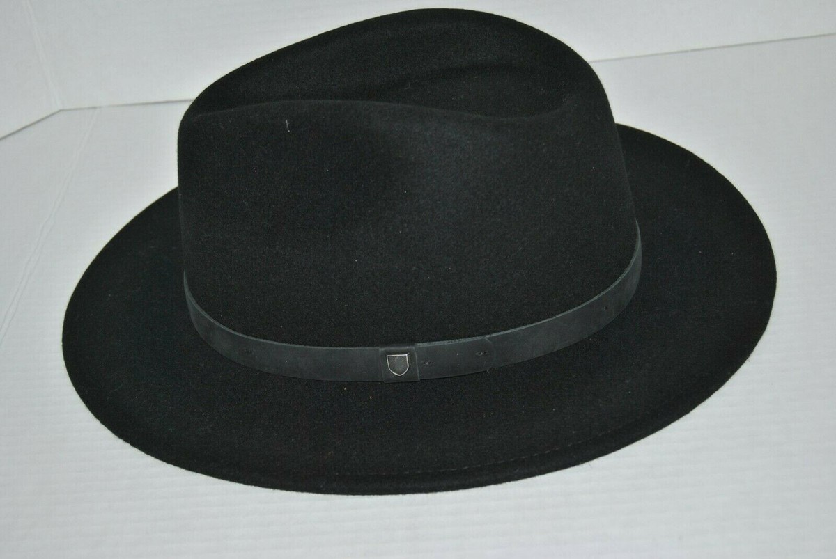 Brixton Hat MesserFedora  Black Wool Hat Unisex Size L 71/2 Amazon.com: MESSER PACKABLE FEDORA by Brixton - 10607  main image 3