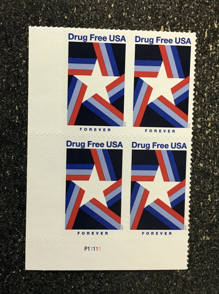 2020USA #5542 Forever Drug Free - Plate Block of 4 mint - Image 3 of 4