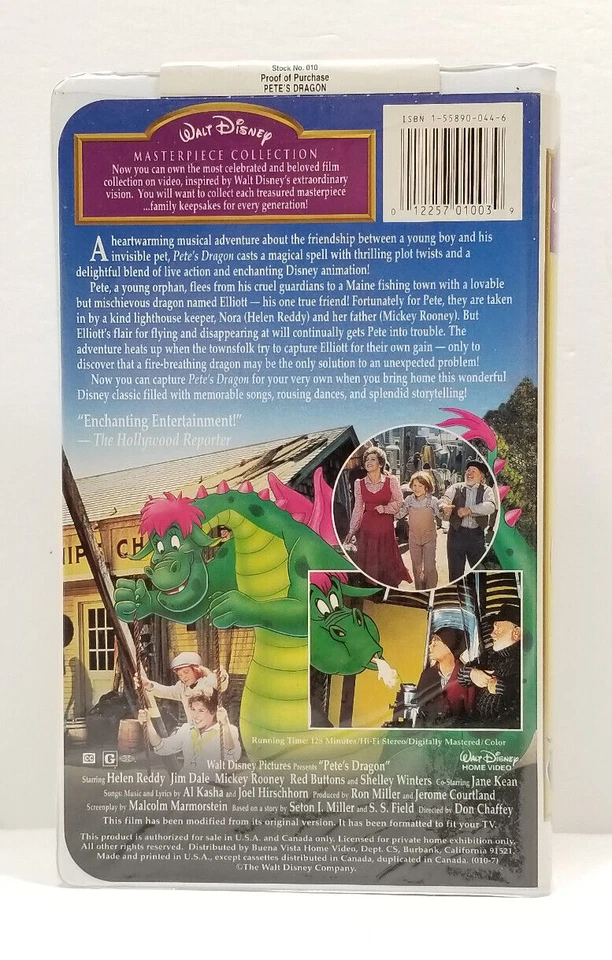 Pete's Dragon (VHS, 1977) Walt Disney Masterpiece Collection TESTED WORKS Foto 2 de 4
