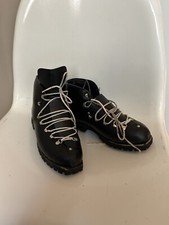 Black Leather Ankle Zip Lace Up Combat Gothic Boots Anni 70 Originali Introvabil
