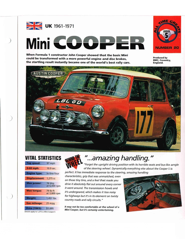 1961-1971 Austin MINI COOPER IMP Brochure- 1963,1964,1965, - Image 3 of 4
