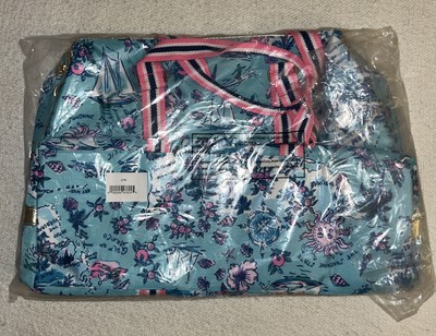 Sac De Voyage Weekender Lilly Pulitzer - Bleu Amalfitaine, Motif Tropical, Fourre-tout Spacieux Pour Femme
