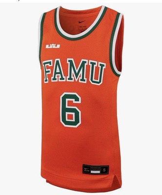 Florida A&M Rattlers Basketball Jersey Mens Orange NCAA Nike LeBron 6 NWT S