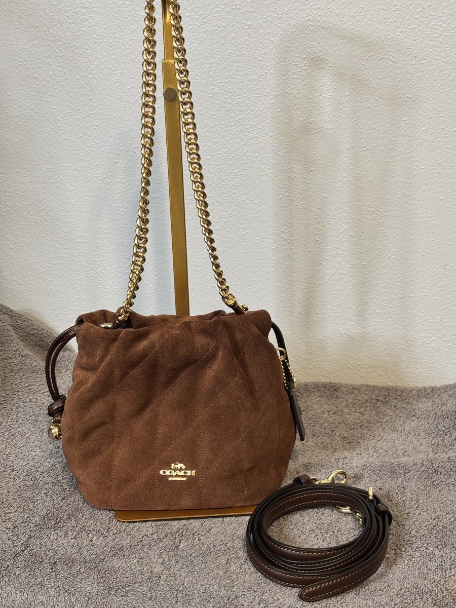 レディース COACH Chain Strap Drawstring Tote Bag