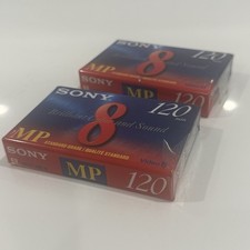 Lot of 2 Sony MP Video8 120 Min Blank Camcorder Tapes NEW Sealed P6-120MP
