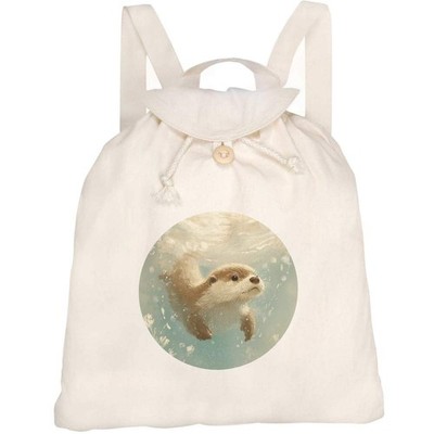 Canvas-Rucksack / Backpack ''Cute Otter Swimming'' (RK00047264)