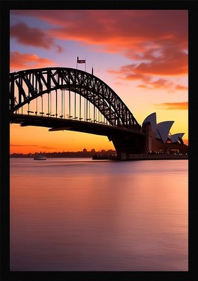 Epischer Hafen von Sydney gerahmtes Wandbild Poster Leinwanddruck Bild
