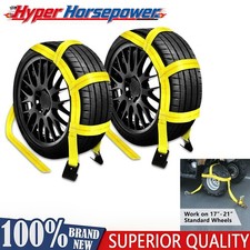 2pc Tow Dolly Basket Straps 14-20 10000lbs Tire Wheel Tie Down For Car Hauler