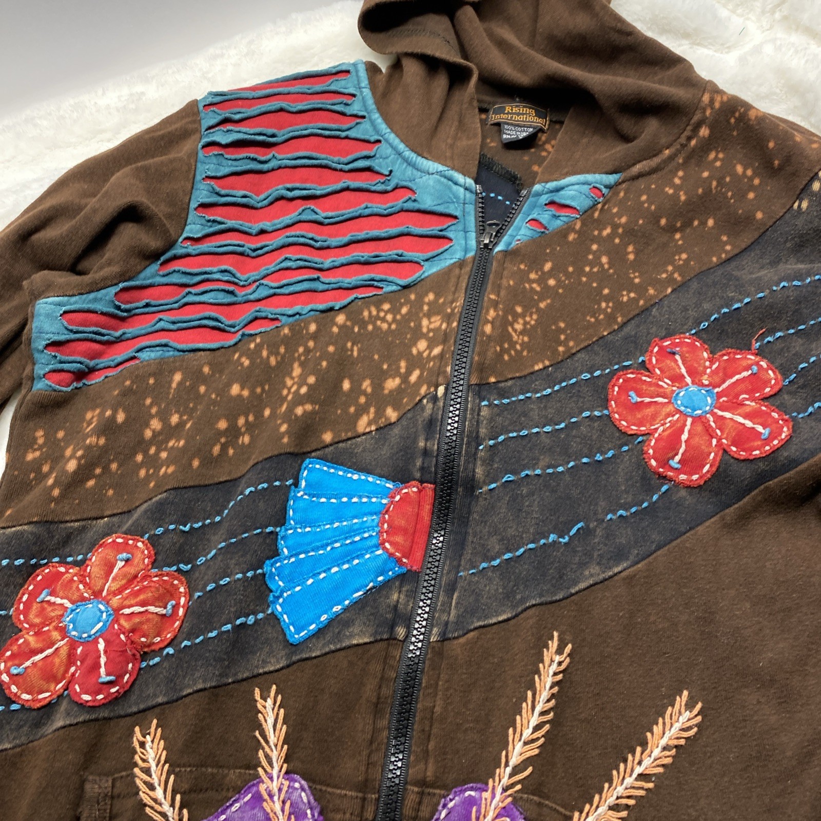 Rising International Boho Patchwork Long Hoodie J… - image 2