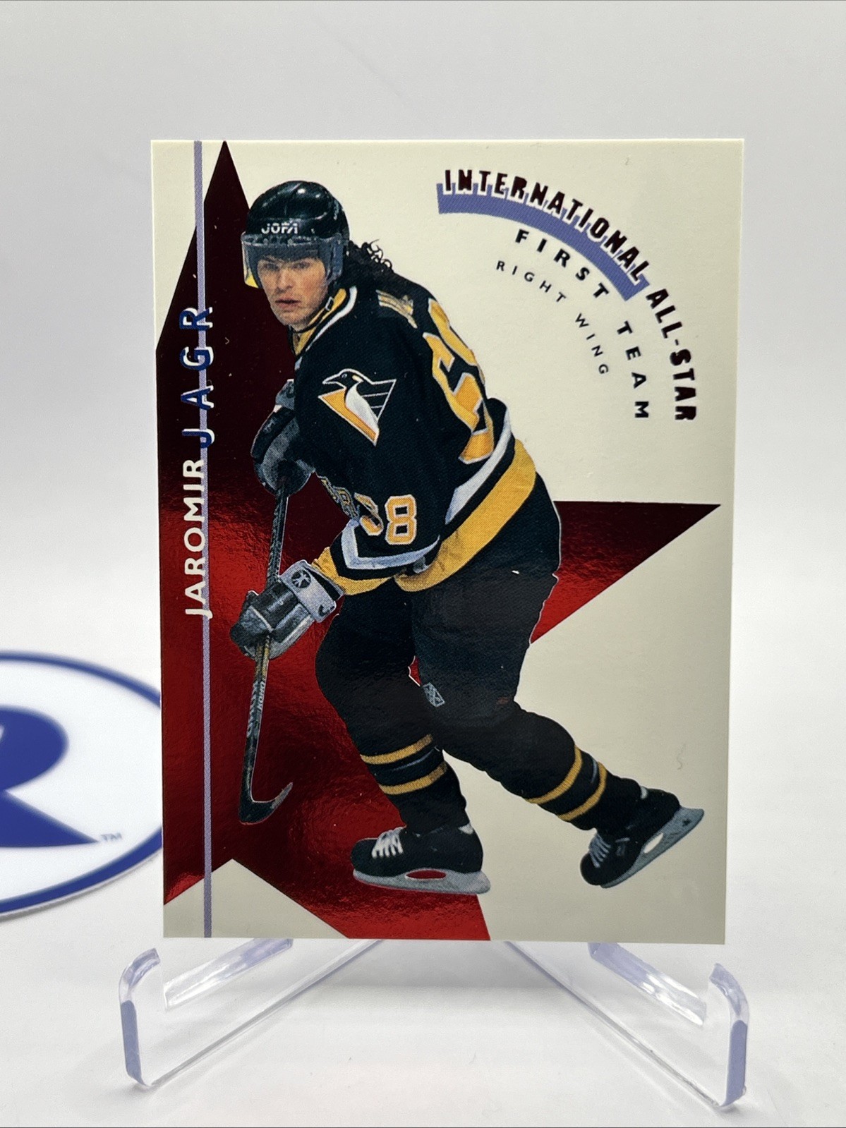 Jaromir Jagr / Teemu Selanne #5 Hockey Cards 1995 Parkhurst International All-Stars trading card — raw and PSA graded price guide