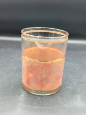 MCM Culver Glass Whiskey Old Fashion Tortoise Shell 22k Gold VINTAGE