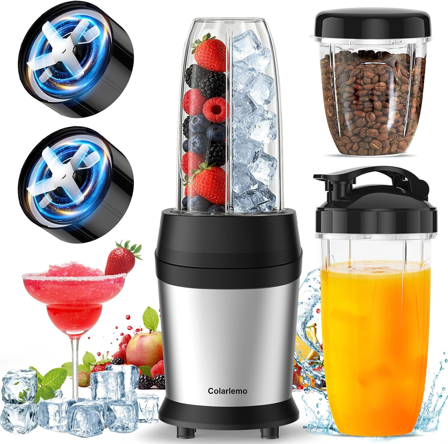 12-Piece Smoothie Blender Maker 25,000 RPM Personal Blender 